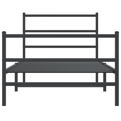 vidaXL Estrutura de cama com cabeceira e pés 100x190 cm metal preto