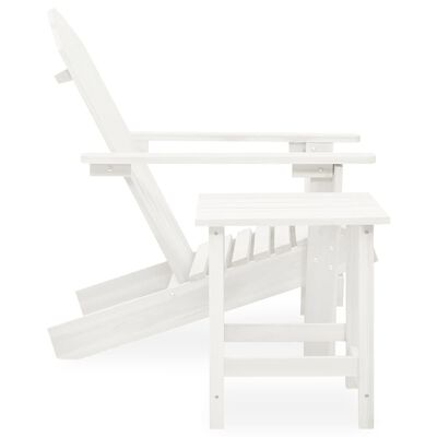 vidaXL Cadeira de jardim Adirondack com mesa madeira de abeto branco