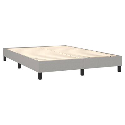 vidaXL Cama com molas/colchão 140x200 cm tecido cinzento-claro