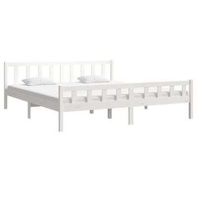 vidaXL Estrutura de cama 160x200 cm madeira maciça branco