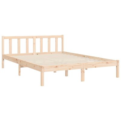 vidaXL Estrutura de cama com cabeceira 140x190 cm madeira maciça