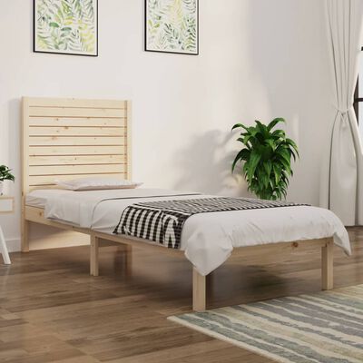 vidaXL Estrutura cama pequena solteiro 75x190 cm madeira maciça