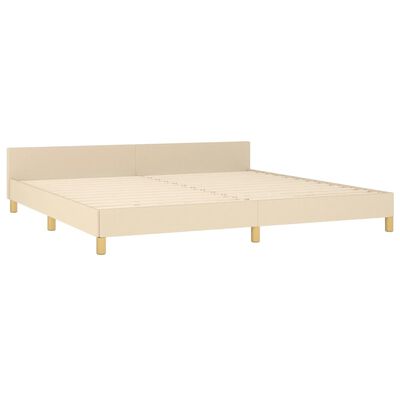 vidaXL Estrutura de cama sem colchão 200x200 cm tecido cor creme