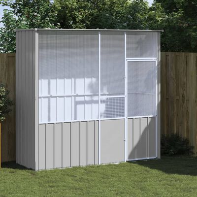 vidaXL Gaiola p/ pássaros 215x78x200 cm aço galvanizado cinzento