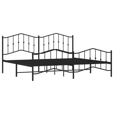 vidaXL Estrutura de cama com cabeceira e pés 193x203 cm metal preto