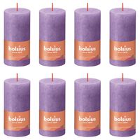 Bolsius Velas rústicas cilíndri. Shine 8pcs 100x50mm violeta vibrante