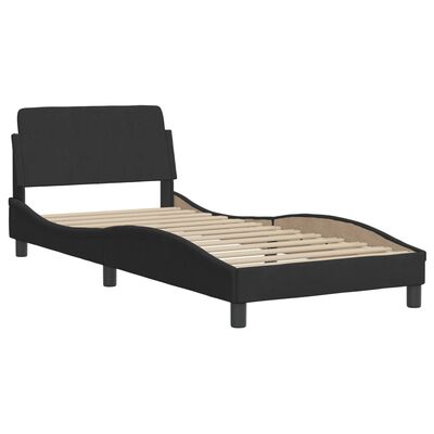 vidaXL Estrutura de cama c/ cabeceira 90x200 cm veludo preto