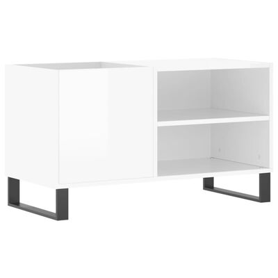 vidaXL Armário p/ discos 85x38x48 cm deriv. madeira branco brilhante