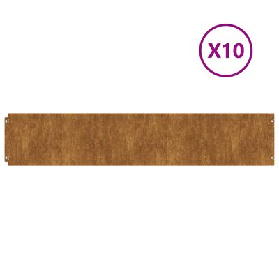 vidaXL Bordas de relvado 10 pcs 20x103 cm aço corten flexível