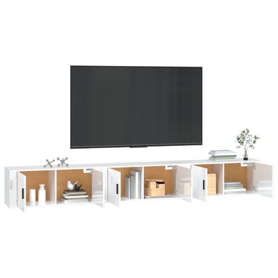 vidaXL Móveis de TV de parede 3 pcs 100x34,5x40 cm branco brilhante