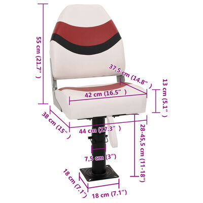 vidaXL Assentos de barco 2 pcs c/ pedestais ajustáveis e rotação 360°