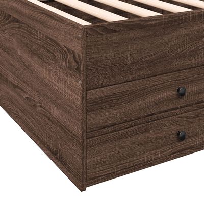 vidaXL Sofá-cama com gavetas sem colchão 75x190 cm carvalho castanho