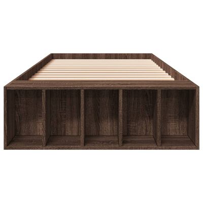 vidaXL Estrutura cama 100x200cm derivados de madeira carvalho castanho