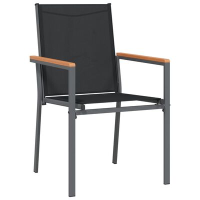 vidaXL Cadeiras de jardim 4 pcs 55x61,5x90 textilene e aço preto