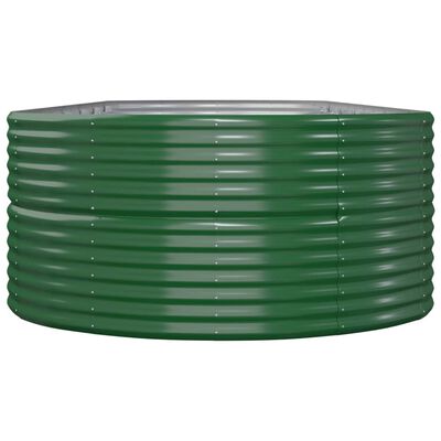 vidaXL Canteiro elevado jardim 510x140x68 cm aço revestido a pó verde