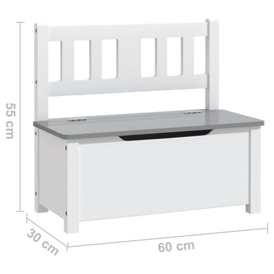 vidaXL 4 pcs conjunto mesa e cadeiras infantil MDF branco e cinzento