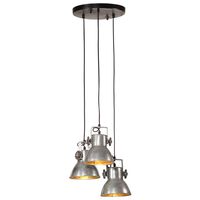 vidaXL Candeeiro suspenso 25 W 30x30x100 cm E27 prateado vintage