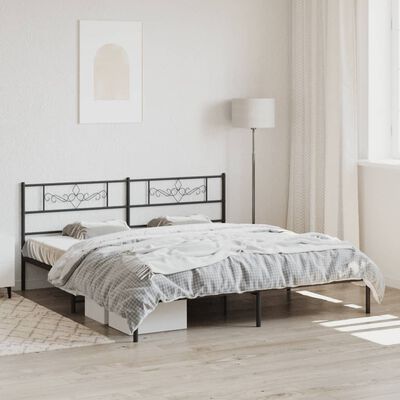 vidaXL Estrutura de cama com cabeceira 183x213 cm metal preto