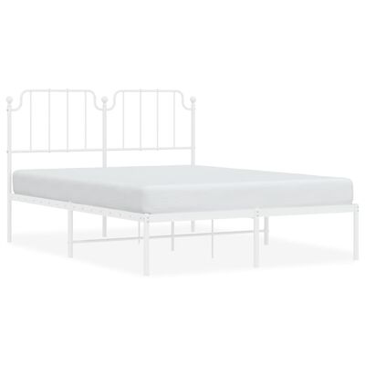 vidaXL Estrutura de cama com cabeceira 140x200 cm metal branco