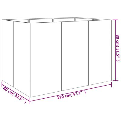 vidaXL Canteiro elevado de jardim 120x80x80 cm aço corten