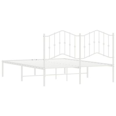 vidaXL Estrutura de cama com cabeceira 135x190 cm metal branco