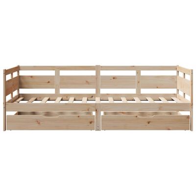 vidaXL Sofá-cama com gavetas 80x200 cm madeira de pinho maciça