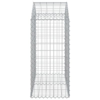 vidaXL Cesto gabião arqueado 100x50x100/120 cm ferro galvanizado