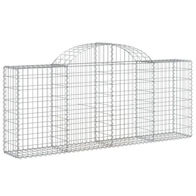 vidaXL Cestos gabião arqueados 7 pcs 200x30x80/100cm ferro galvanizado