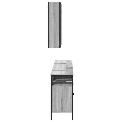 vidaXL 3 pcs conjunto móveis WC derivados de madeira cinzento sonoma