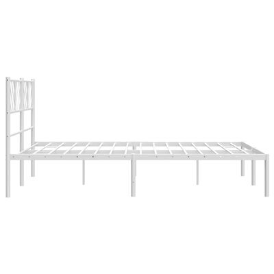 vidaXL Estrutura de cama com cabeceira 140x190 cm metal branco