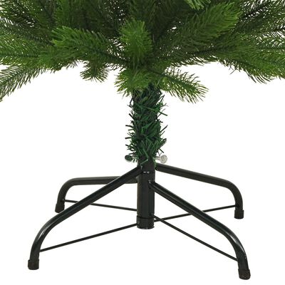 vidaXL Árvore de Natal artificial fina com suporte PE 210 cm