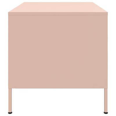 vidaXL Mesa de centro 68x50x50,5 cm aço rosa