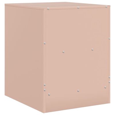 vidaXL Mesa de cabeceira 34,5x39x44 cm aço rosa