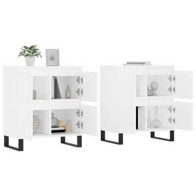 vidaXL Aparadores 2 pcs derivados de madeira branco