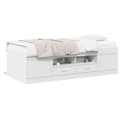 vidaXL Sofá-cama com gavetas sem colchão 90x190 cm branco