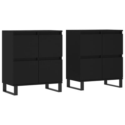 vidaXL Aparadores 2 pcs derivados de madeira preto