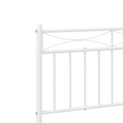 vidaXL Estrutura de cama em metal com cabeceira 107x203 cm branco