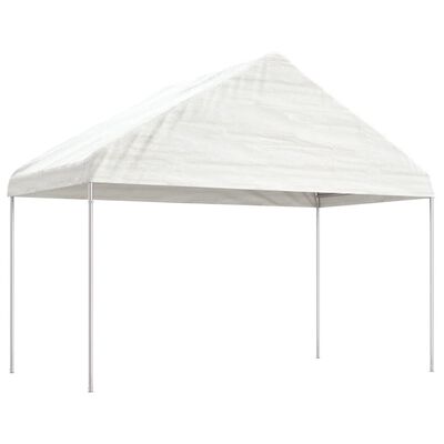 vidaXL Gazebo com telhado 13,38x4,08x3,22 m polietileno branco