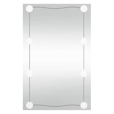 vidaXL Espelho de parede retangular com luzes LED 50x80 cm vidro
