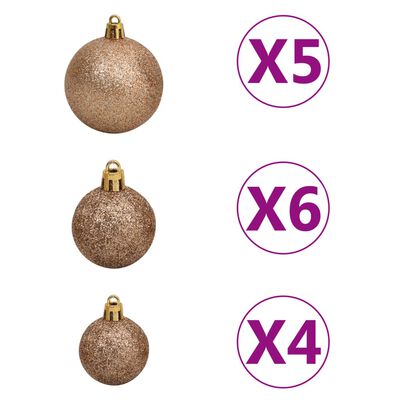 vidaXL Árvore Natal artificial articulada c/ 150 luzes LED+bolas 150cm