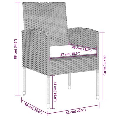 vidaXL 7 pcs conjunto de jantar para jardim antracite