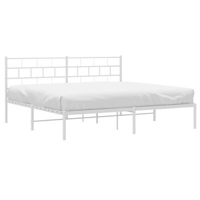 vidaXL Estrutura de cama com cabeceira 193x203 cm metal branco