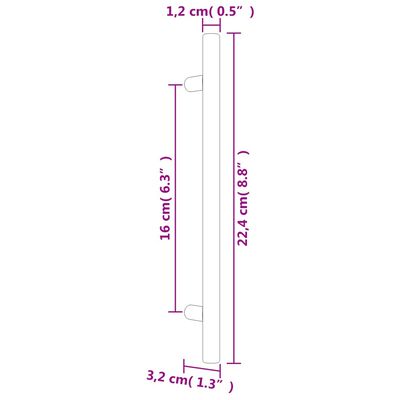 vidaXL Puxadores para móveis 20 pcs 160 mm aço inoxidável bronze