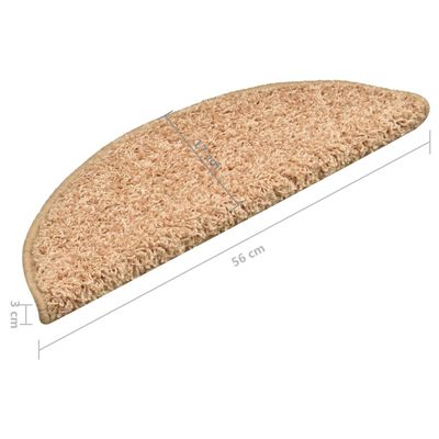 vidaXL Tapete/carpete para degraus 15 pcs 56x17x3 cm dourado