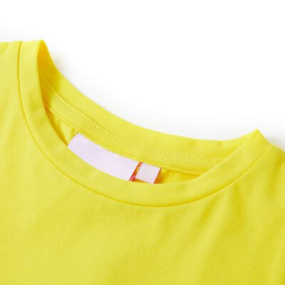 T-shirt de manga curta para criança amarelo-brilhante 104