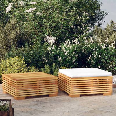 vidaXL 2 pcs conjunto lounge de jardim madeira de teca maciça