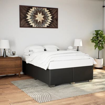 vidaXL Estrutura de cama 160x200 cm couro artificial preto