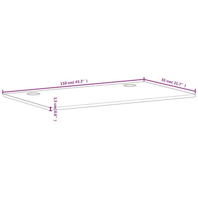 vidaXL Tampo de secretária 110x55x1,5 cm madeira de faia maciça