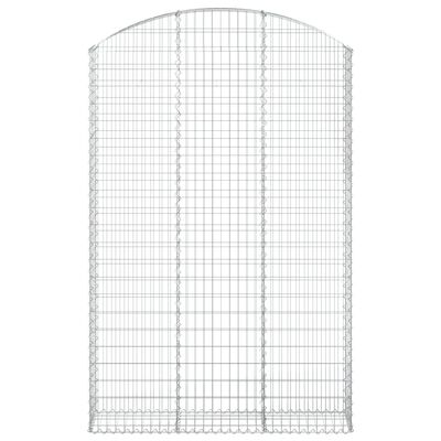 vidaXL Cesto gabião arqueado 150x30x220/240 cm ferro galvanizado