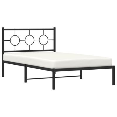 vidaXL Estrutura de cama com cabeceira 107x203 cm metal preto